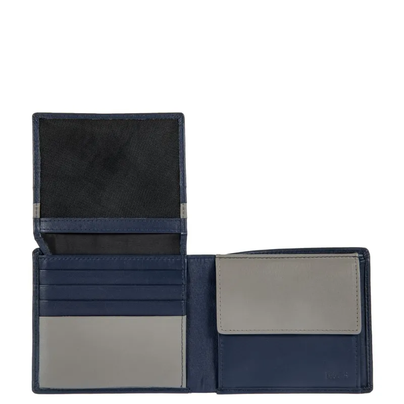 Portafogli compatto in pelle Bric's Bernina blu