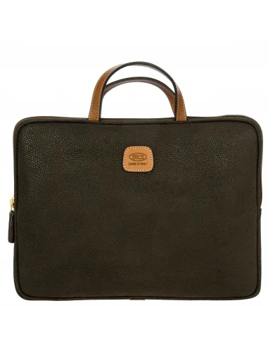 Bric s Life small briefcase for laptop olive green