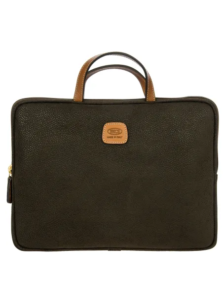 Slim 14" laptop briefcase Life olive green
