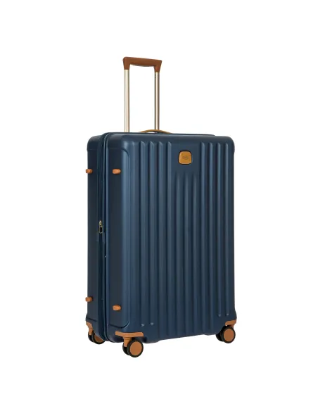 Trolley Groß Polycarbonat und leder Brics blau