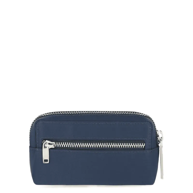 Astuccio portachiavi in tessuto riciclato con due anelli blu 2