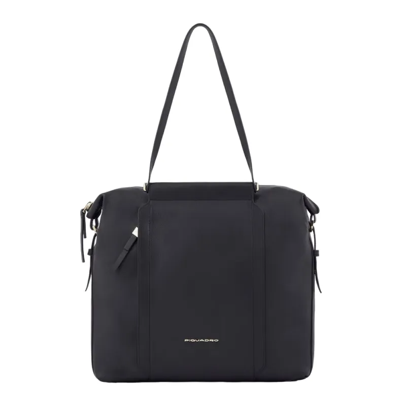 Shopping in pelle morbida Piquadro Circle nera