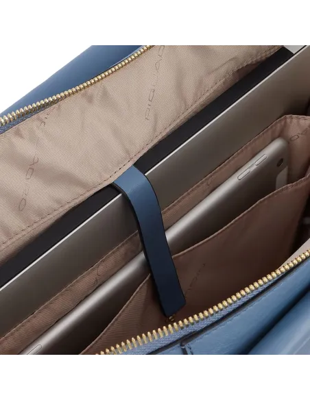 Piquadro Circle leder Einkaufstasche schwarz