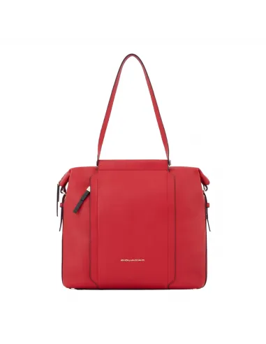 Piquadro Circle leder Einkaufstasche rot