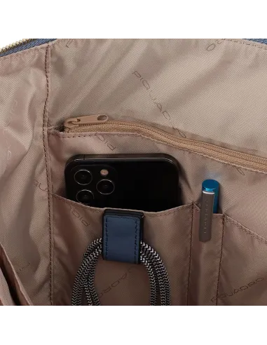 Piquadro Circle leather shopping bag red