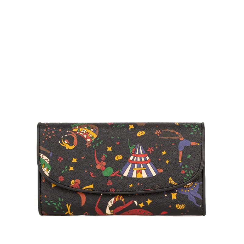 Piero Guidi Magic Circus Brieftasche mit Klappe, schwarz