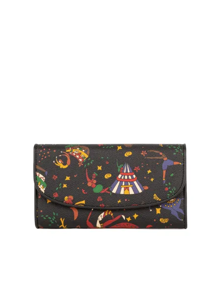 Piero Guidi Magic Circus Brieftasche mit Klappe, schwarz