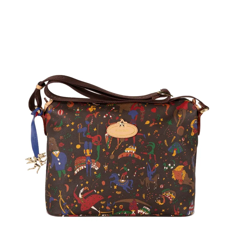 Tracolla con cerniera Piero Guidi Magic Circus marrone