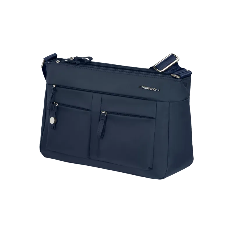 Borsa a tracolla Samsonite Move a tre scomparti con zip blu