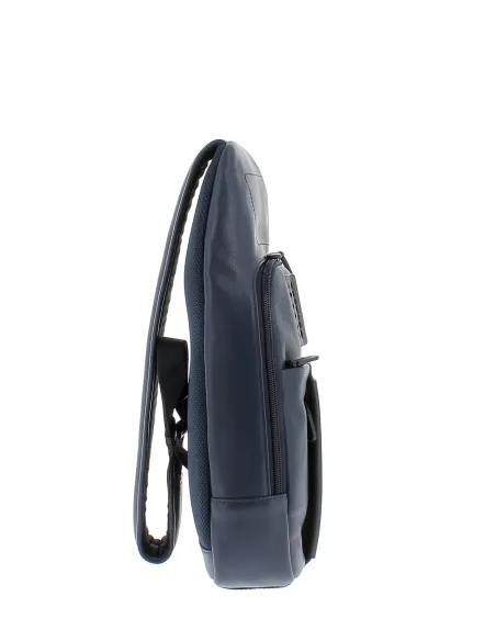 Piquadro Pulse Leather Mono sling bag blue