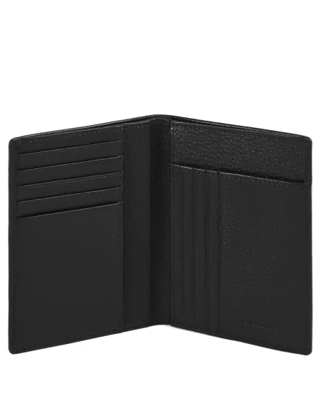 Piquadro Modus Special Vertical men's wallet with cash, credit card and document facility black