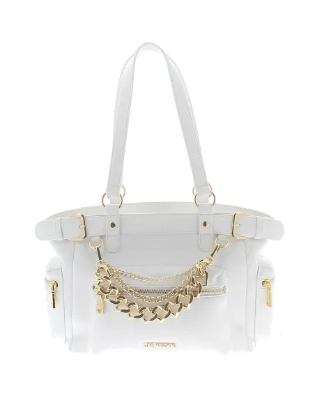 Love Moschino Shopping bag with chain accessory white