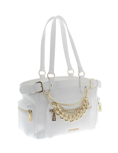 Love Moschino Shopping bag with chain accessory white
