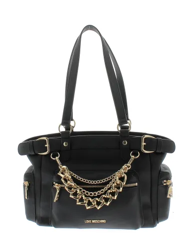 Love Moschino bolso de mujer con accesorio de cadena negro