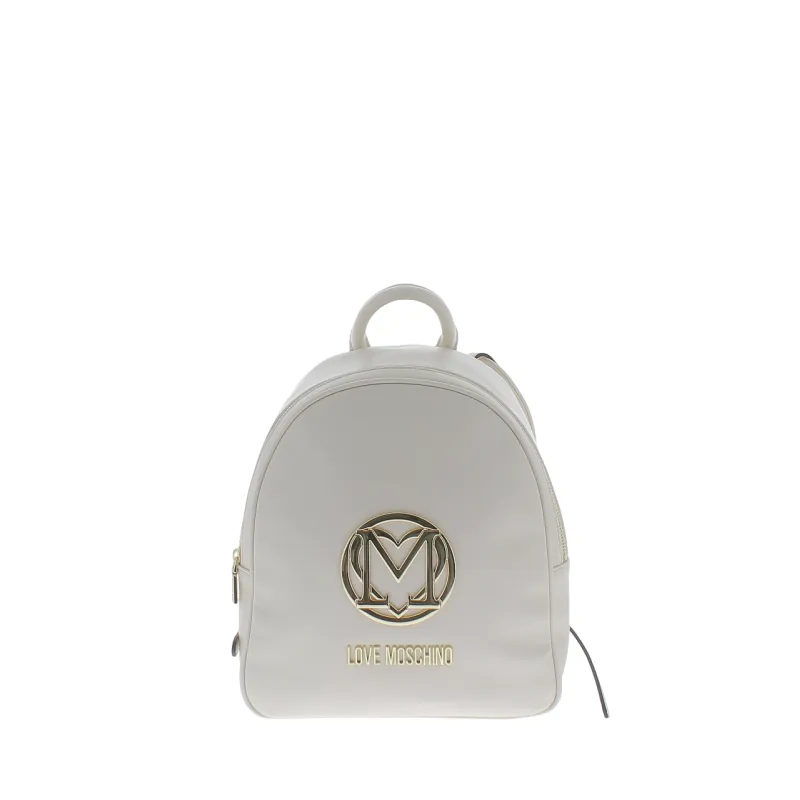 Love Moschino women's backpack with metal logo on front,...