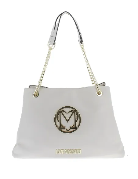 Moschino Shopping bag with three compartments, ivory