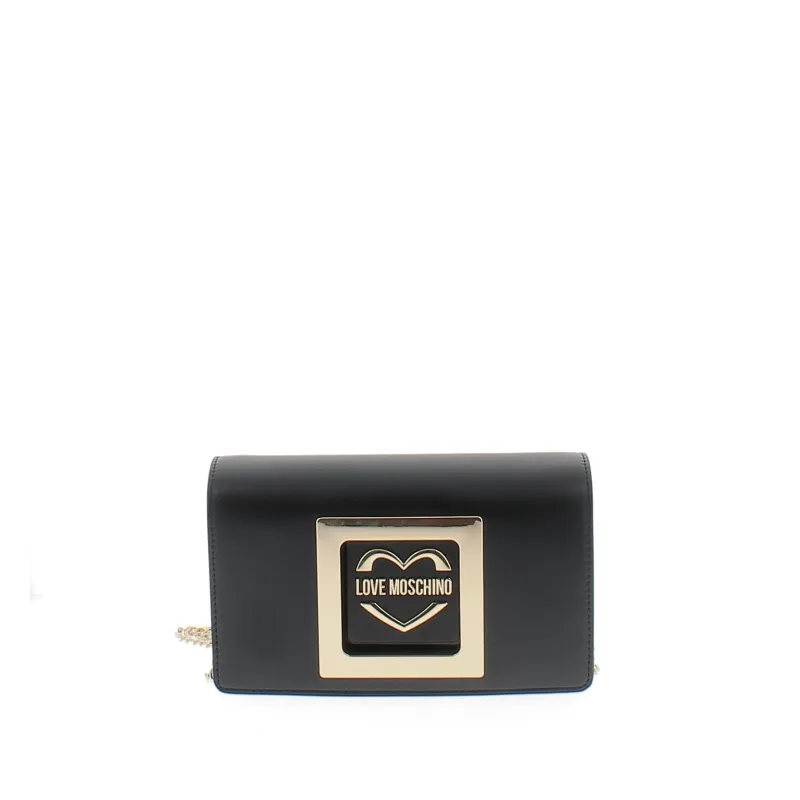 Love Moschino Clutch bag with flap and magnet closure, black