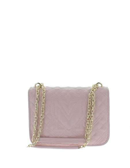 Borsa a spalla trapuntata Love Moschino nude