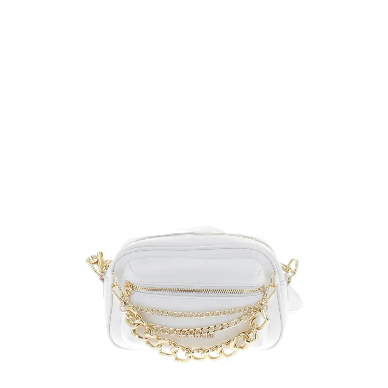 Love Moschino Crossbody bag with chain accessory, white