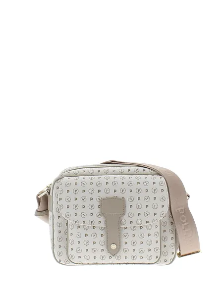 Borsa a tracolla con cerniera Pollini avorio-ghiaggio
