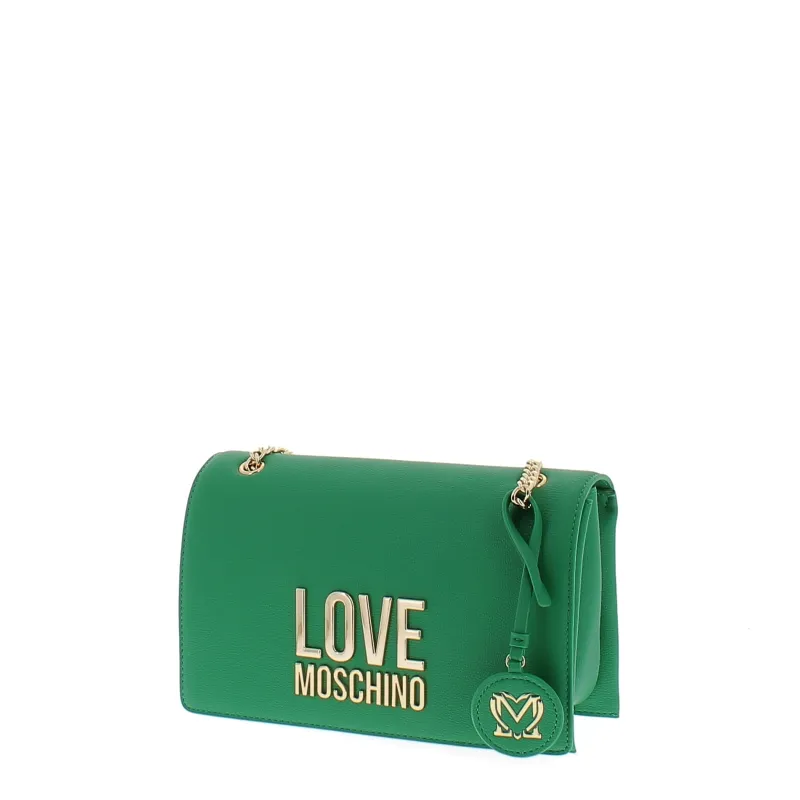 Borsa a spalla con logo frontale in metallo Love Moschino... 2