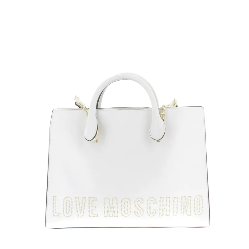 Borsa donna a mano Love Moschino bianco