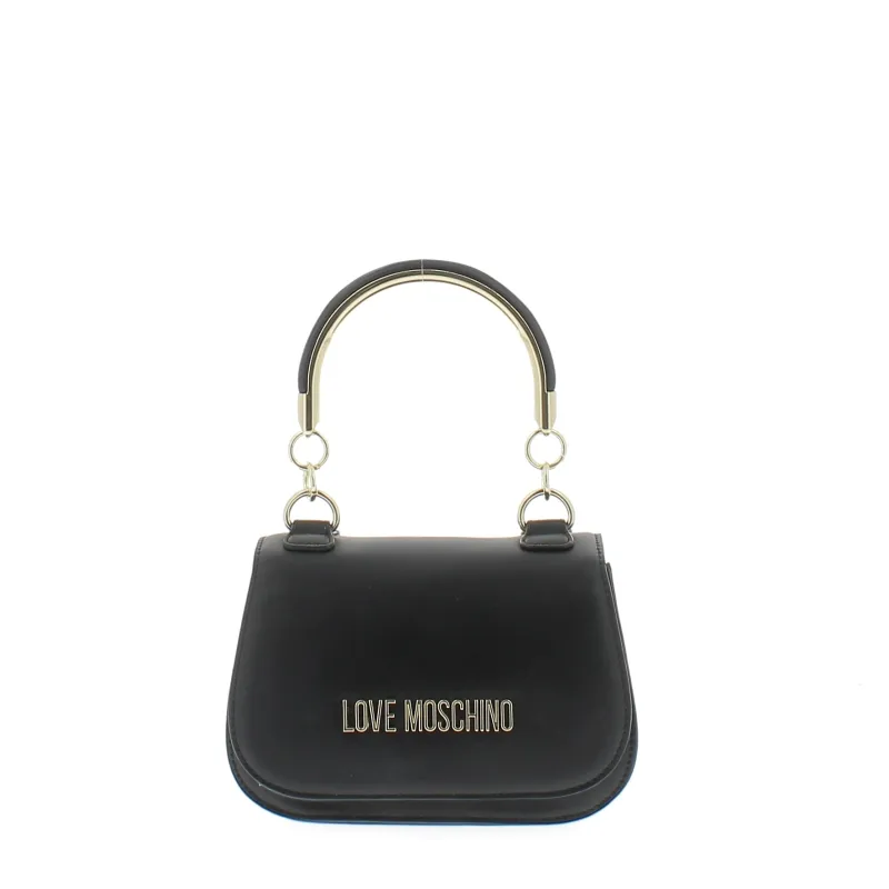 Love Moschino Kleine Damentasche mit Metallgriff, schwarz
