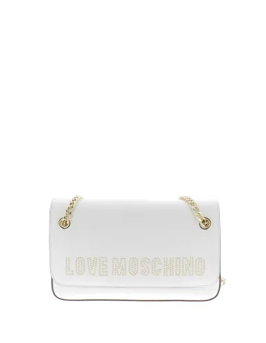 Love Moschino women s bag with adjustable chain strap white