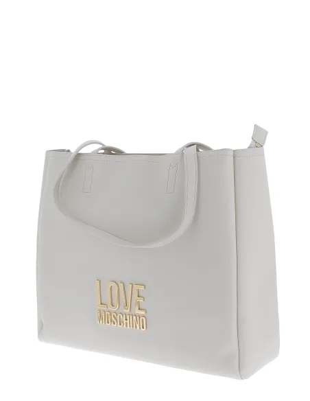 Shopping Love Moschino con zip avorio