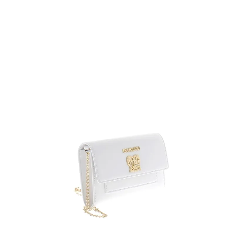 Love Moschino Clutch-Tasche mit Klappverschluss, Weiß 2