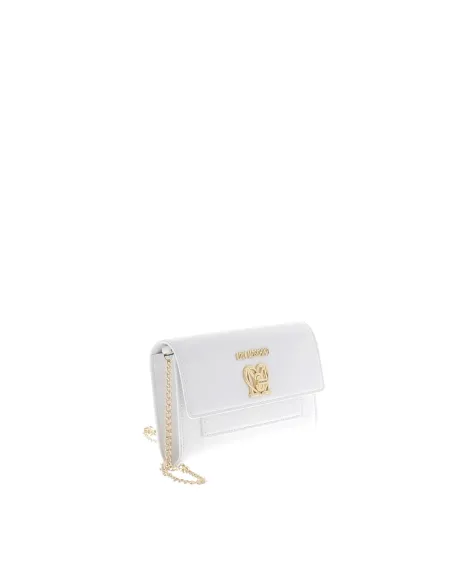 Love Moschino clutch bag with flap closure, white