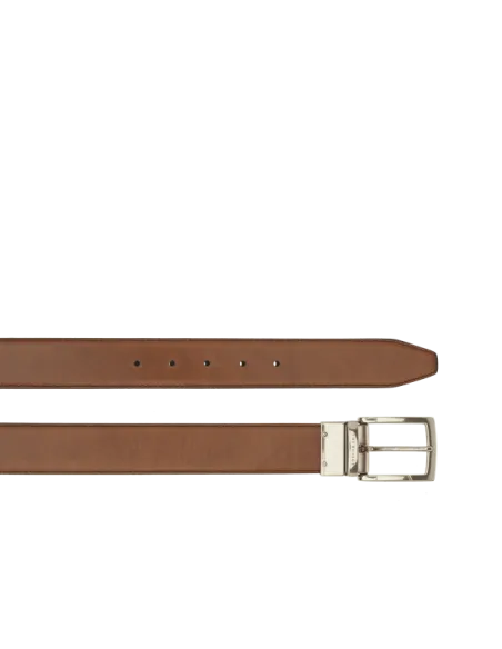 Cintura reversibile The Bridge nero-cuoio