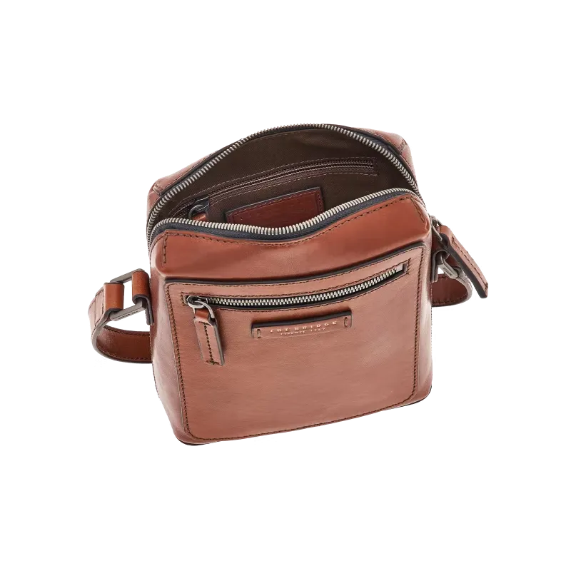 The Bridge Alberto Men's leather cross-body bag brown 2