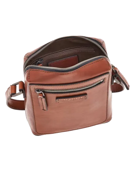The Bridge Alberto Herren Leder Umhängetasche braun