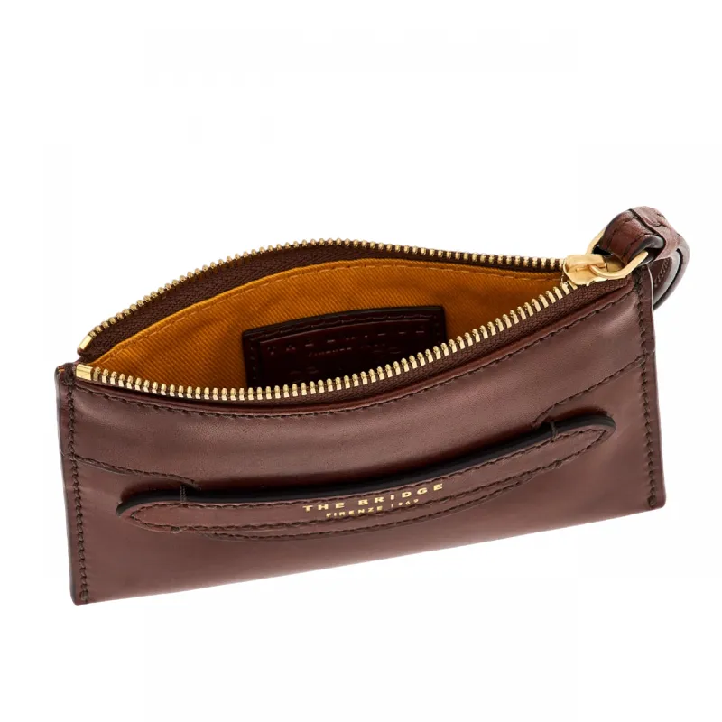 The Bridge Lucrezia Flat pouch with zip closure, brown 2