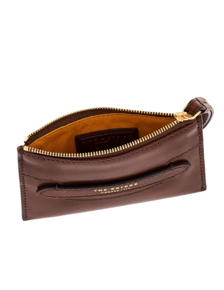 The Bridge Lucrezia Flat pouch with zip closure, brown