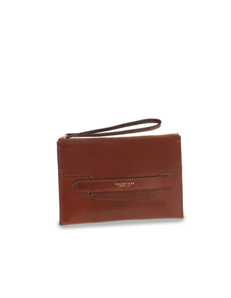 Medium slim pouch The Bridge Lucrezia, brown