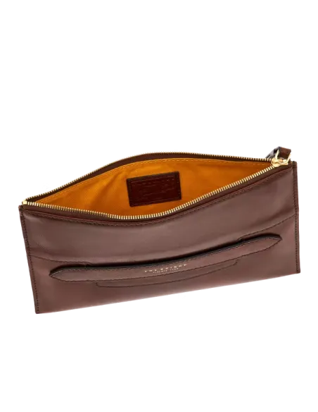 Medium slim pouch The Bridge Lucrezia, brown