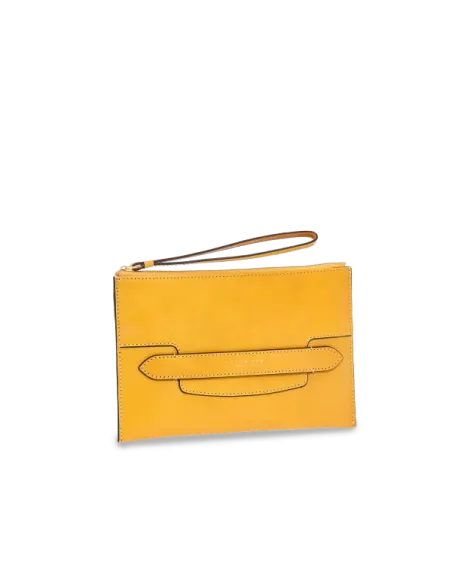 Pouch piatta grande The Bridge Lucrezia gialla