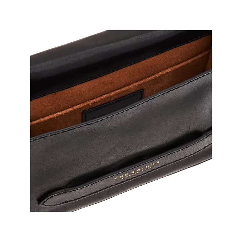 Tracolla in pelle con pattina nero 2