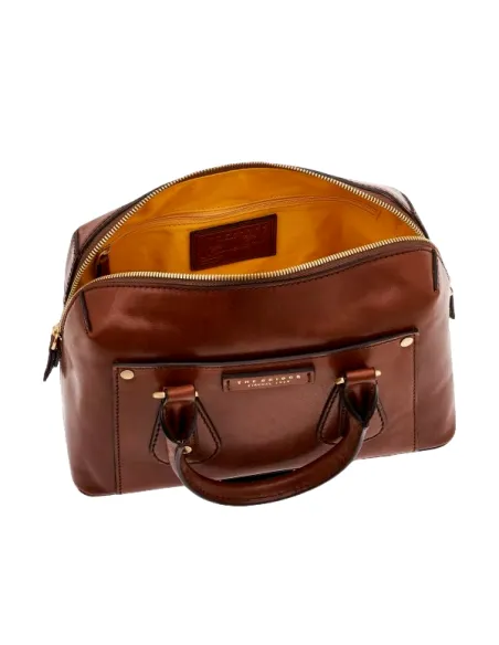 Damen Ledertasche mit zwei Griffen, braun The Bridge Cecilia