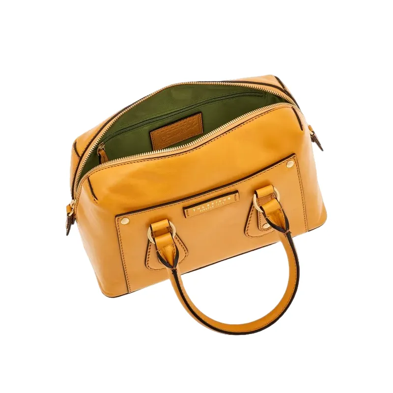 Damen Ledertasche mit zwei Griffen, gelb The Bridge Cecilia 2