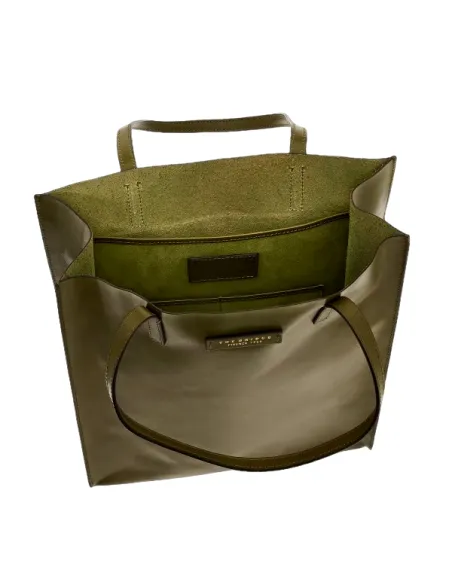 Leather Shopping bag The Bridge Mirra green