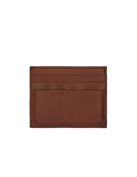 Portacarte di credito in pelle The Bridge Vespucci marrone
