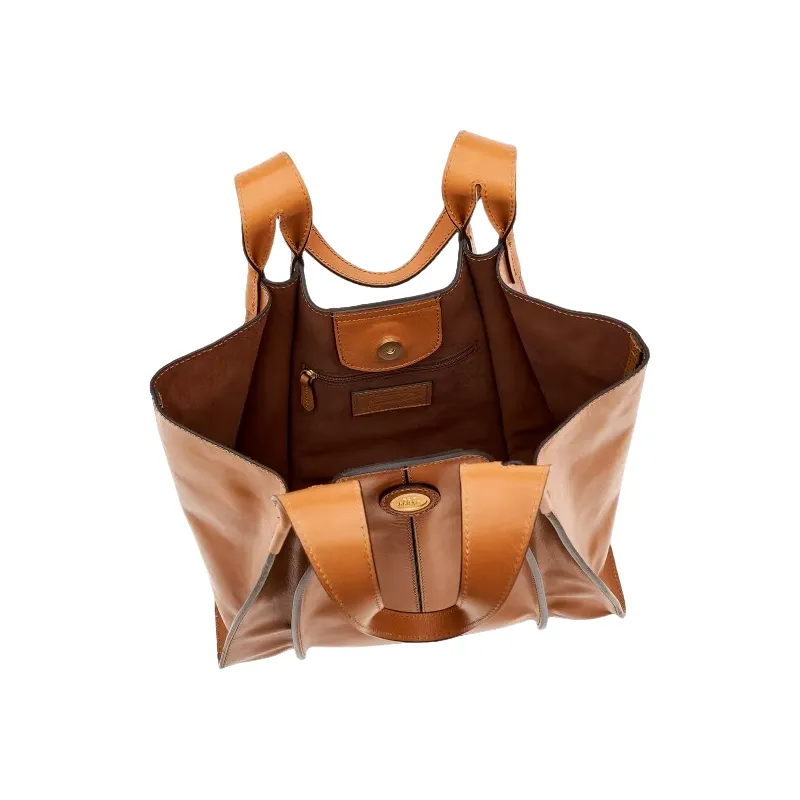 The Bridge Claudia large leather shopping bag light brown 2