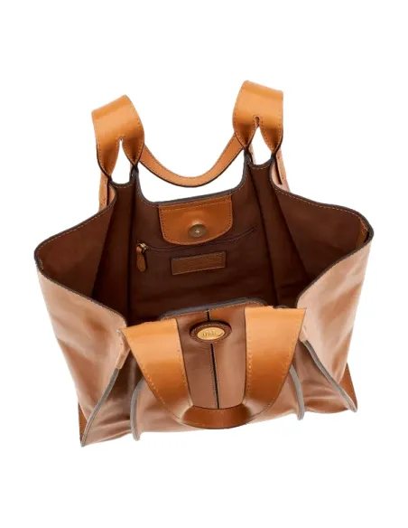 The Bridge Claudia large leather shopping bag light brown