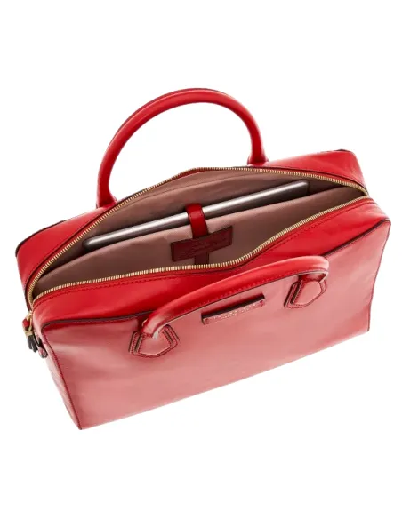 The Bridge Costanza Two-handles laptop briefcase, red