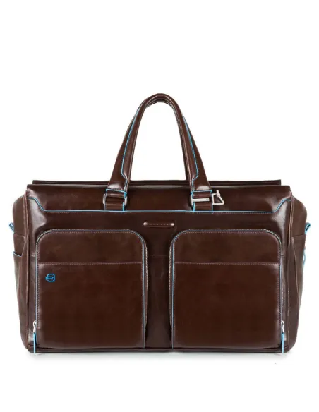 Borsone in pelle Piquadro Blue Square mogano