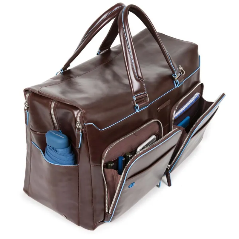 Leder-Reisetasche Piquadro Blue Square, Dunkelbraun 2