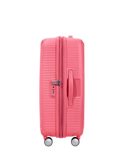 Mittelgroßer Hartschalen-Trolley Soundbox Sun Kissed Coral